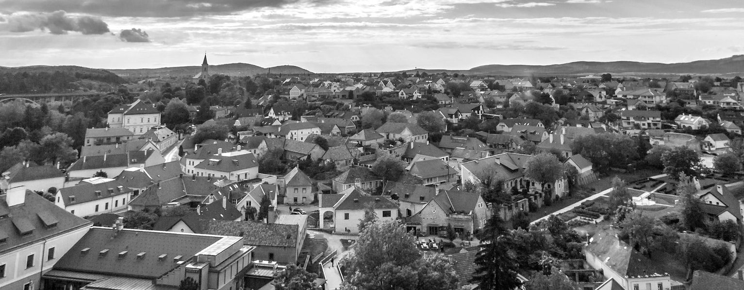 Elevated shot of a suburban area