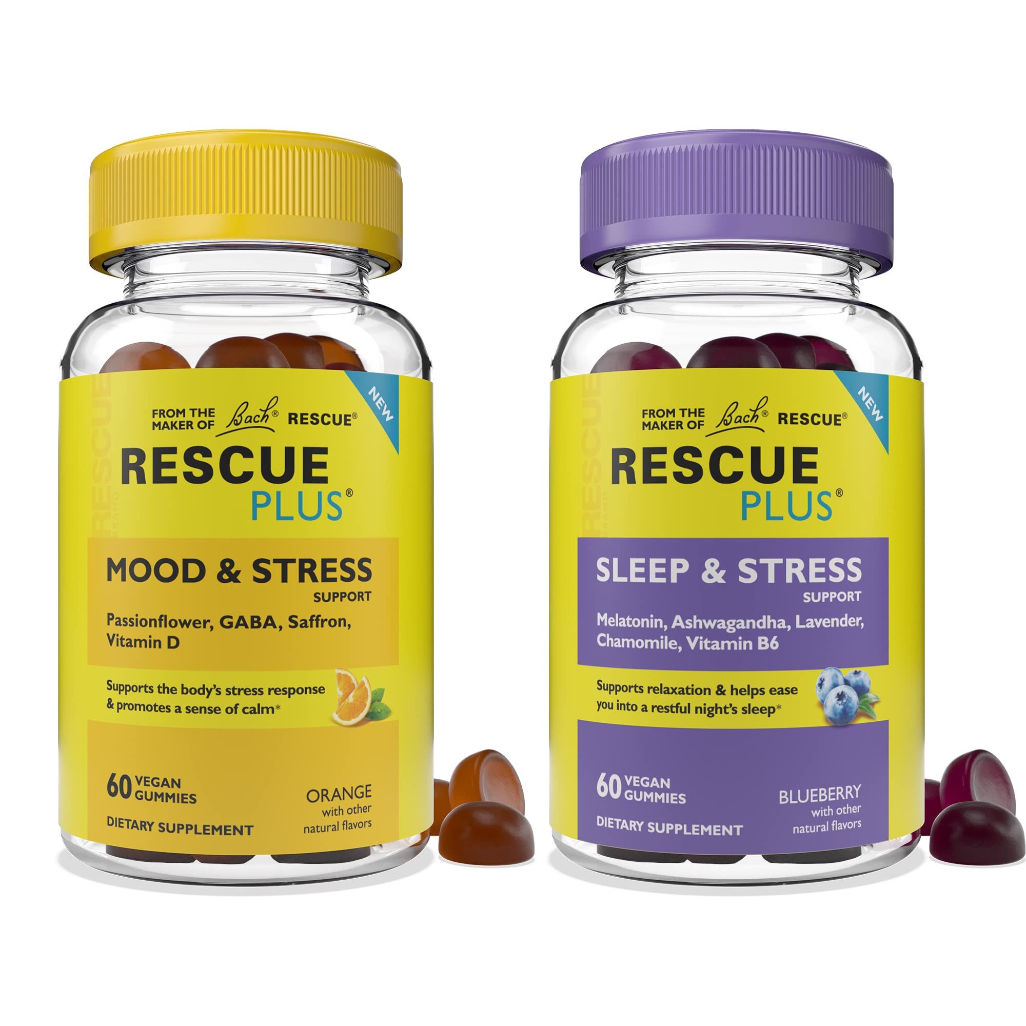 Bach RESCUE Plus Gummy Day & Night Bundle 2 x 60 count