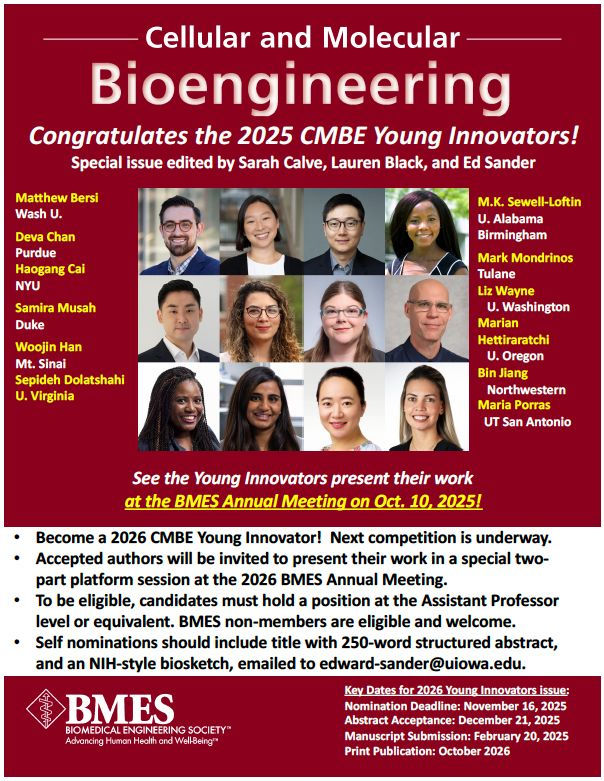10/10/2025 Young Innovator in Cellular and Molecular Bioengineering
