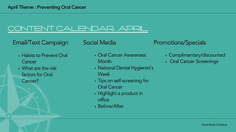 Dental Content Calendar Designs