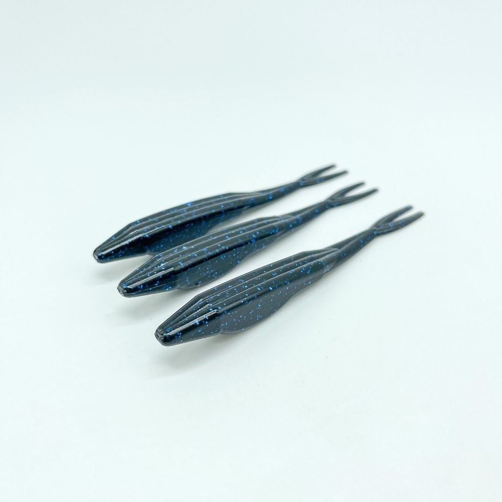 4" Jerk Bait (Black with Blue Flake)