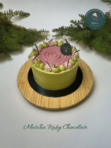 Matcha Ruby Azuki Cake | Handcrafted Cake Singapore | Et Bonheur