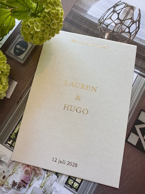 Trouwkaart Lauren en Hugo