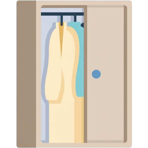 Closet with clothes
