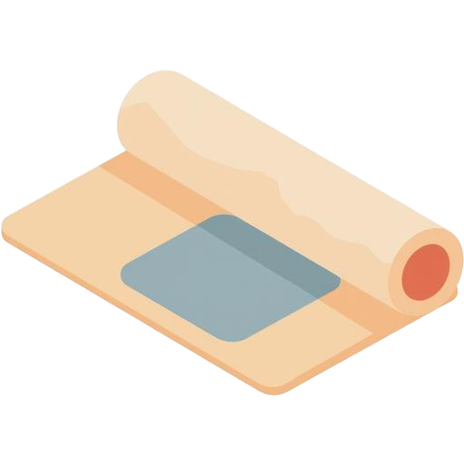 Unrolled adhesive bandage with a sterile pad