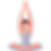 Person in yoga pose, arms raised