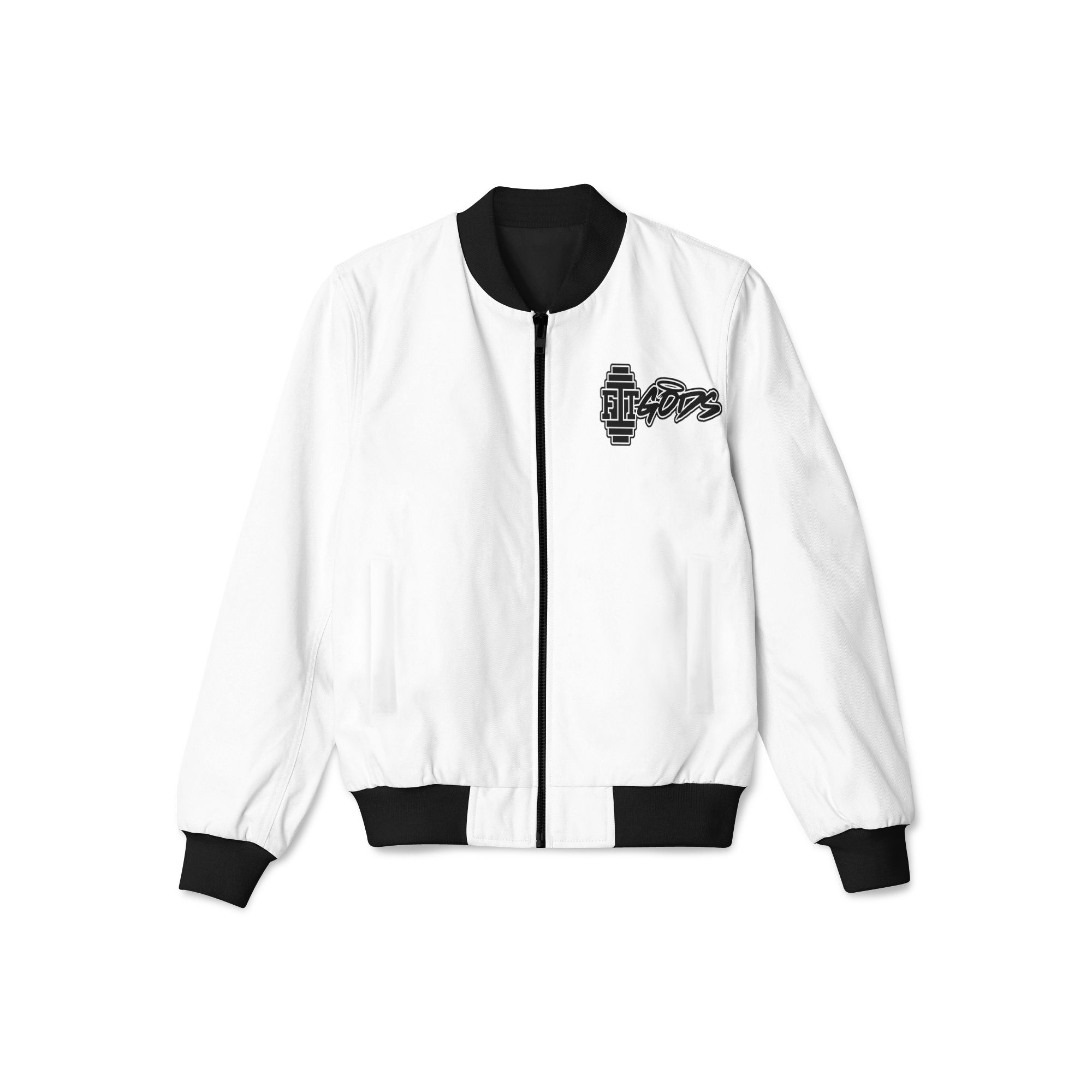 White with Black Zipper