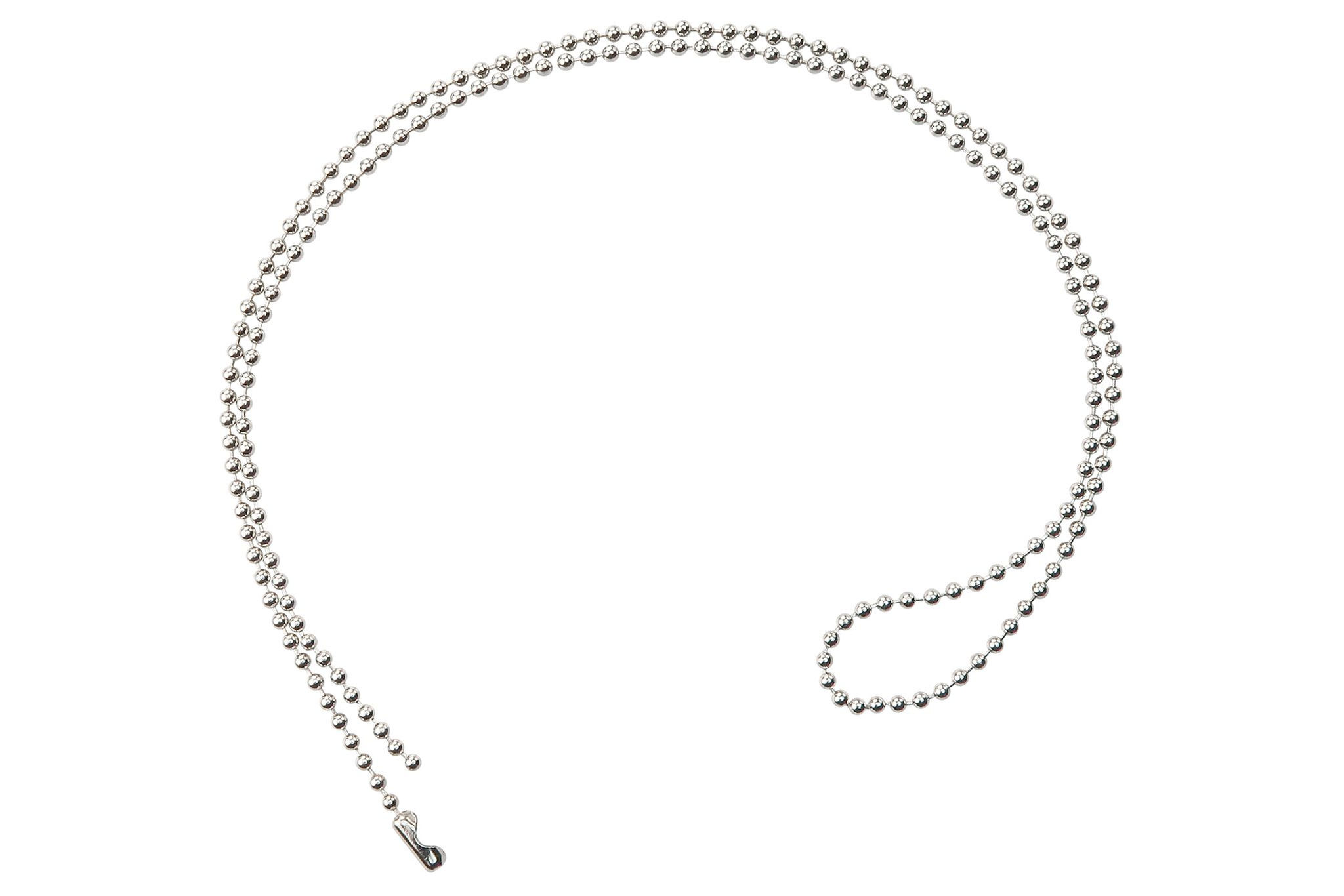 Chain And Neck Cord, 24", #3 (2Mm), Nickel Plated Steel Bead, Neck Chain Connect