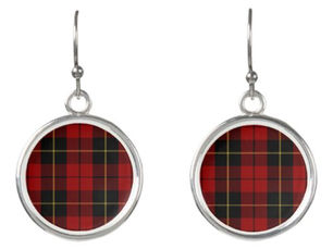 Big Deals! Scottish Clan Wallace Tartan Plaid Earrings