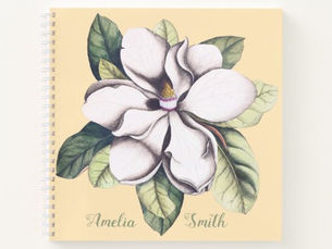 Big Deals! Magnolia Flower Monogram Name Notebook