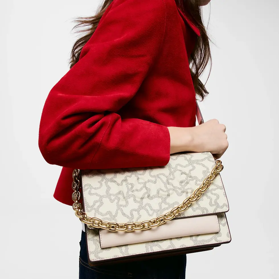 Miniatura: Bandolera mediana Audree Chain beige Kaos Icon