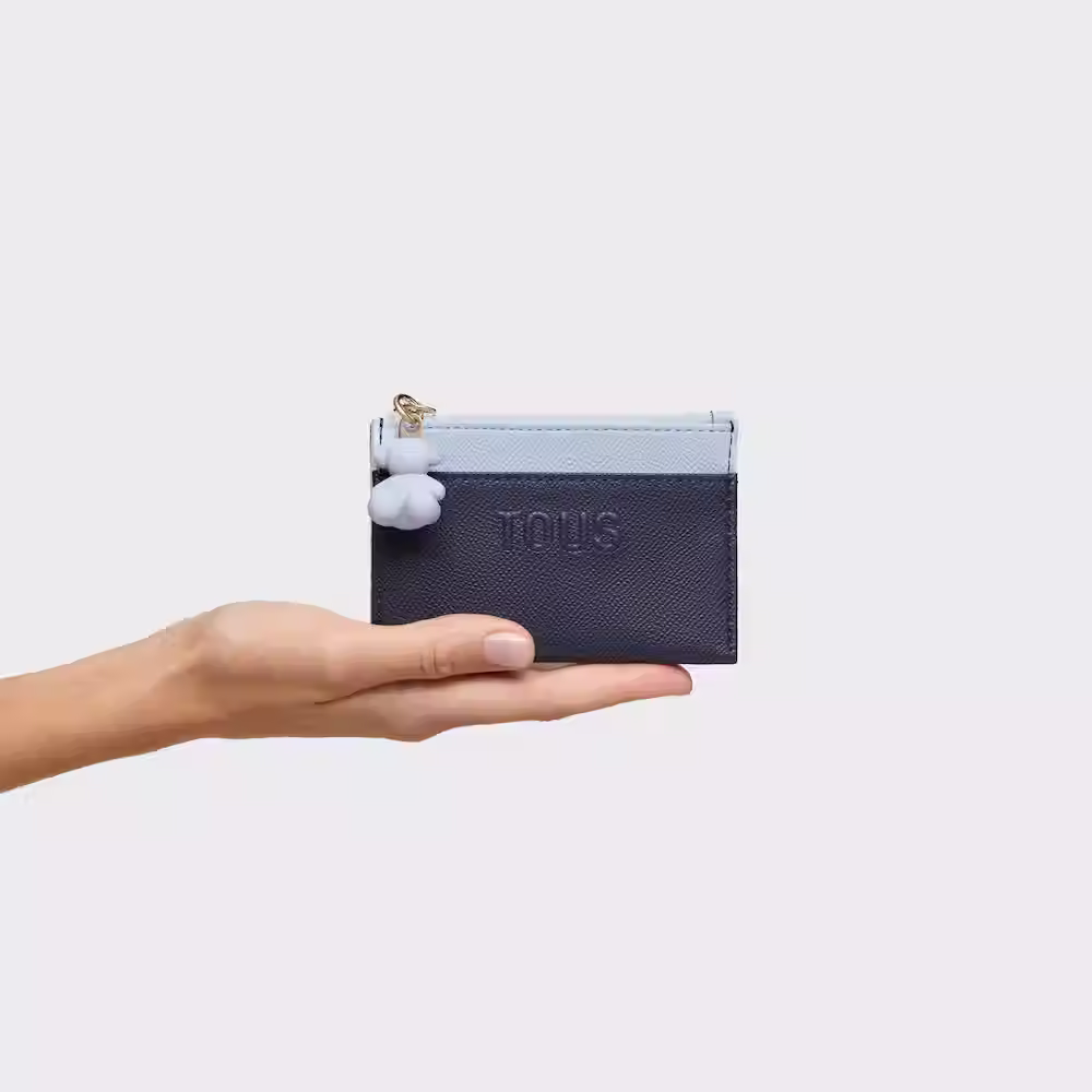 Monedero tarjetero azul marino Audree Saffiano
