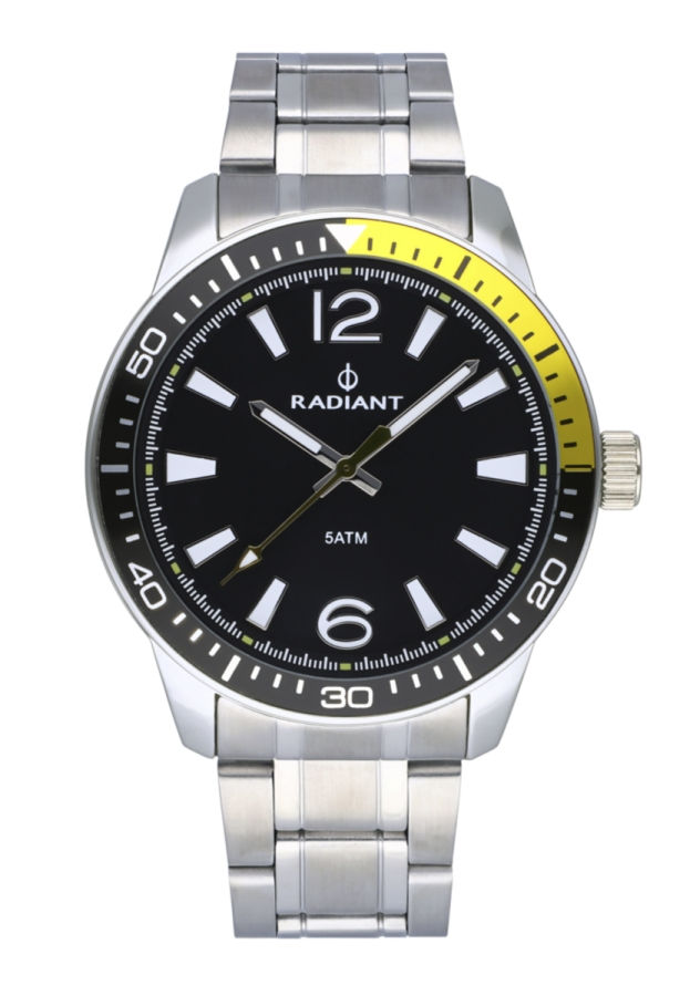 OVI 44MM BLACK DIAL SILVER SS BAND RA534201