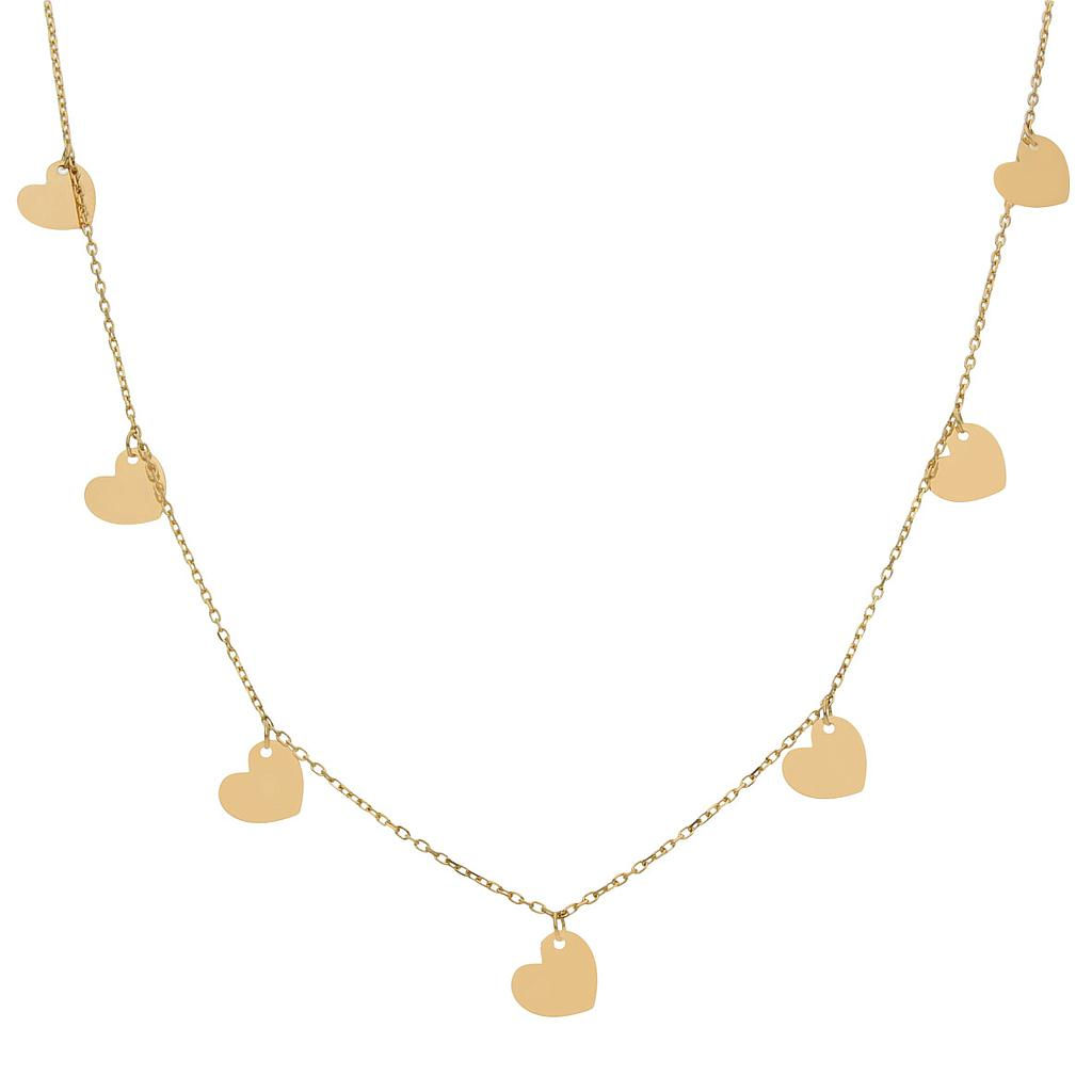 CADENA ORO 18KL MINI CHARMS CORAZONES