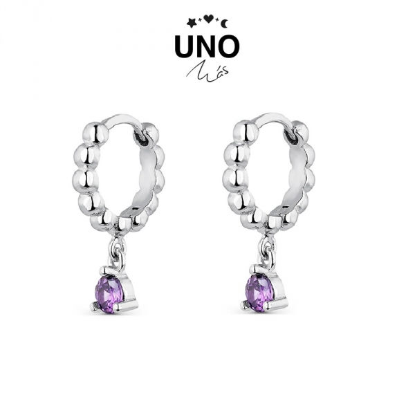 Pendiente Uno mas plata rodiado  Ref : 9111561