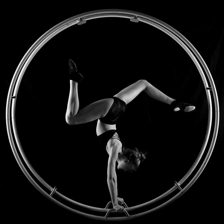 portrait of athlete in a wheel