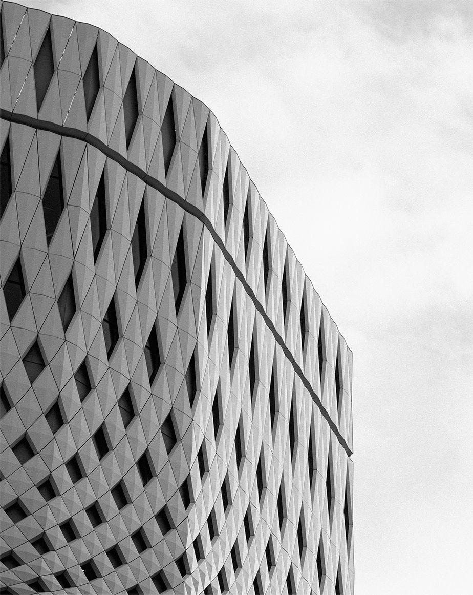 black and white geometric architecture