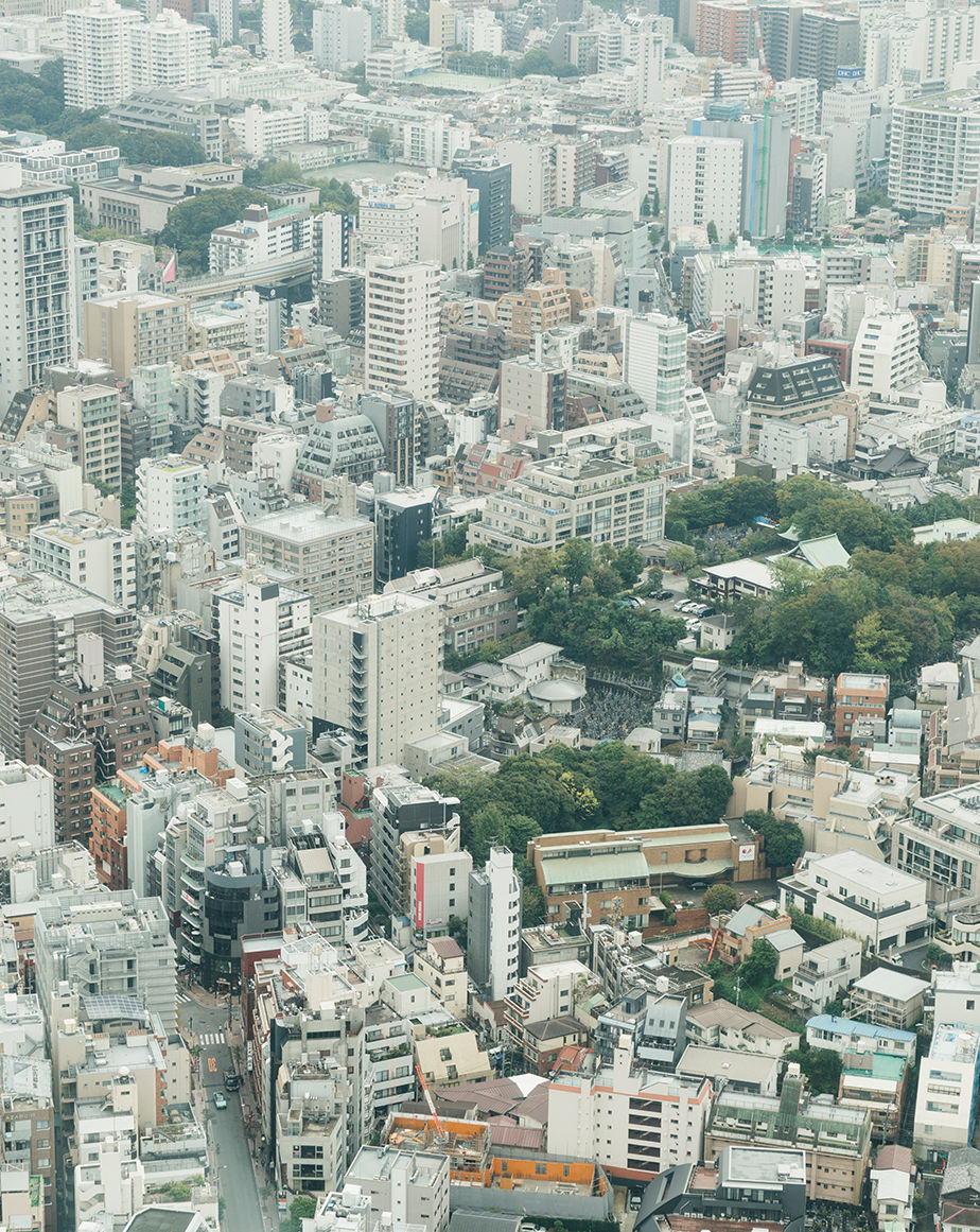 urban photography tokyo city buildings seen from above