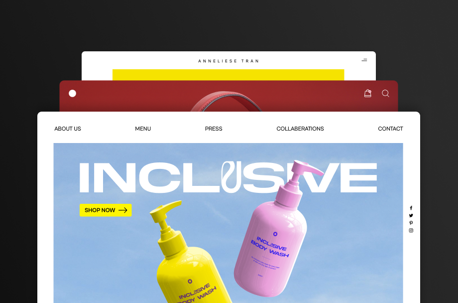 template examples including an ecommerce site template