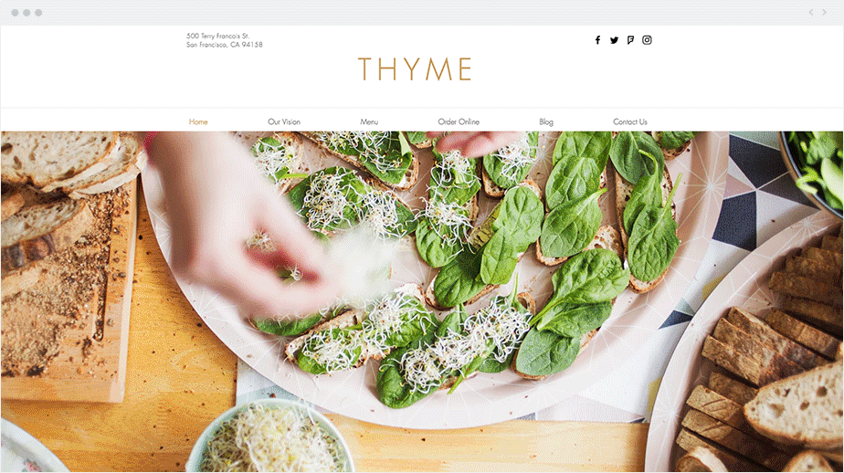 Plantillas Wix para Restaurantes