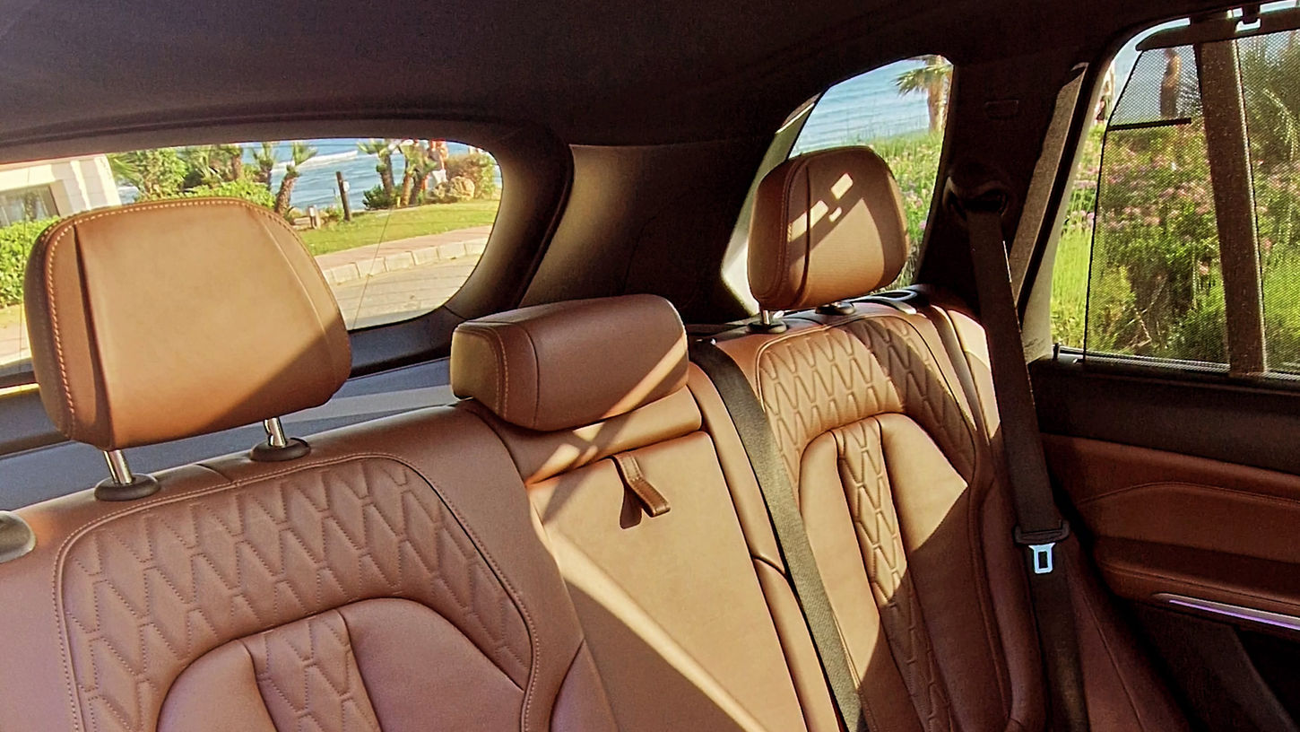 Spacious rear passenger seats inside the BMW X5 xDrive40i M Sport
