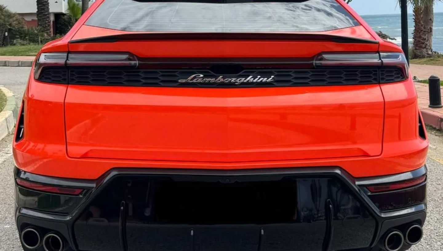Rear view of Lamborghini Urus SE available for rent in Marbella