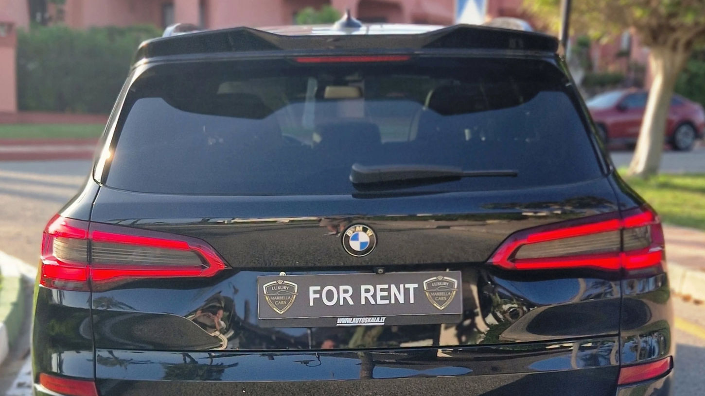 Rear view of the BMW X5 xDrive40i M Sport rental in Marbella