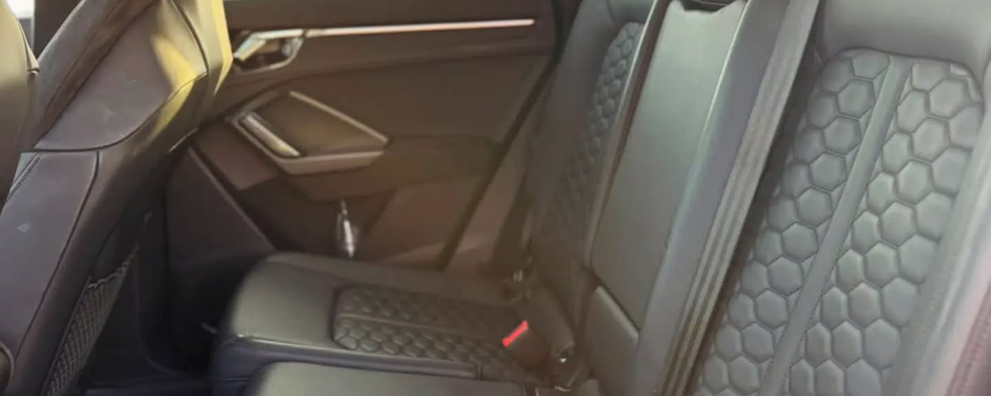 Rear passenger seats inside the Audi RS Q3 Sportback