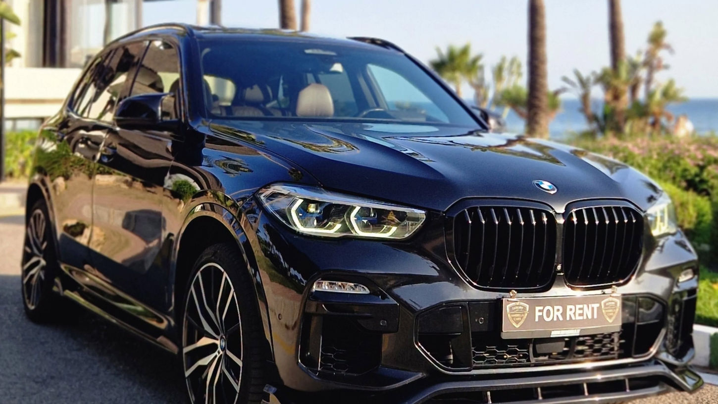 Black BMW X5 xDrive40i M Sport available for rent in Marbella