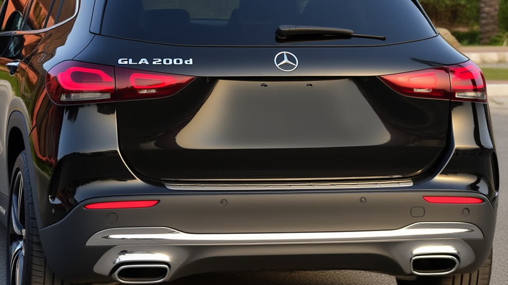 Rear view of Mercedes-Benz GLA compact SUV available for rent in Marbella