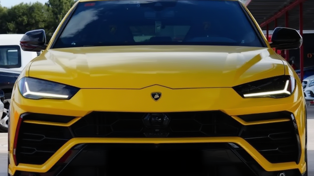 Front view of Lamborghini Urus high-performance SUV rental in Marbella