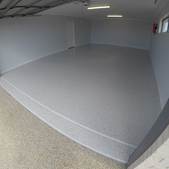 Granite flake over Neutral Grey