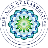 The Axis Collaborative logo, a colorful blue and green mandala