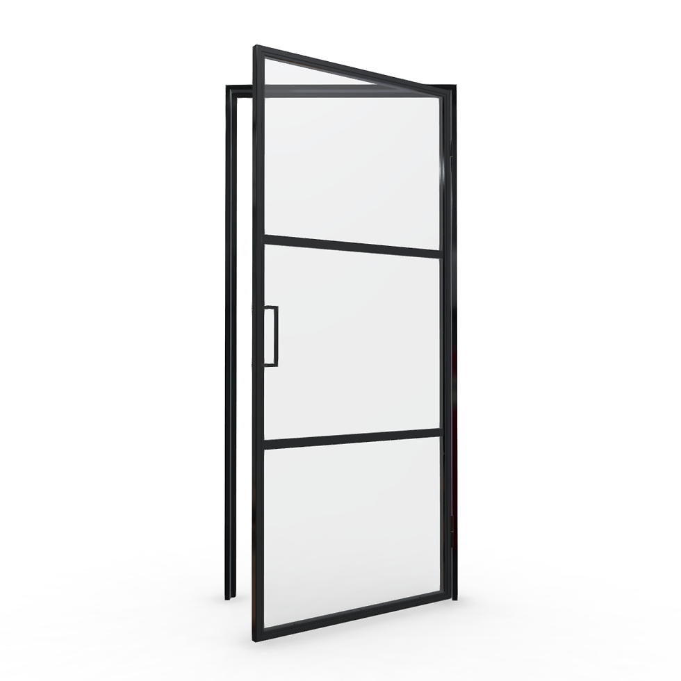 Miniatura: Metalowe drzwi z przeszkleniem w stylu loft