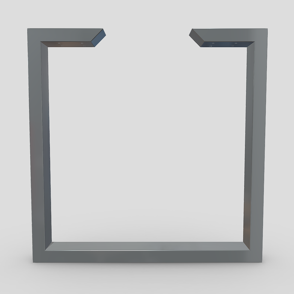 Miniatura: Szare metalowe nogi stołu w stylu loft, model 0005, z profilu 80mm. na 40mm., prezentowane na jednolitym szarym tle.
