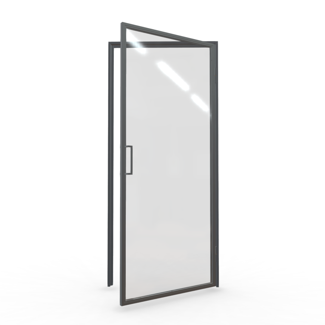 Metalowe drzwi z przeszkleniem w stylu loft