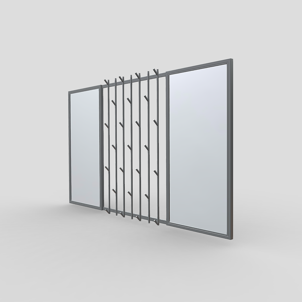 Trwały szary  metalowy wieszak ścienny z 2 lustrami w stylu industrialnym, stworzony dla estetyki i wygody