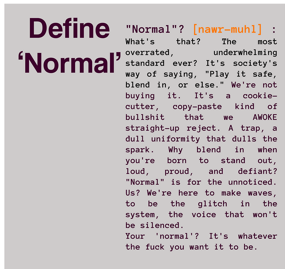 AWOKE 'Define Normal' Sweat - The Statement Piece That Challenges Conventional Views