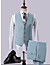 Thumbnail: Sky blue L.S Slim Fit Polyester/Rayon Suit - Notch Single Button