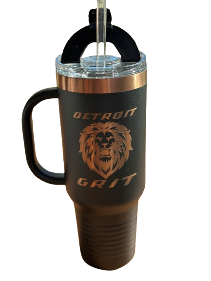 March Madness Rib Burn 40 oz. Travel Mug Rose ION Pated