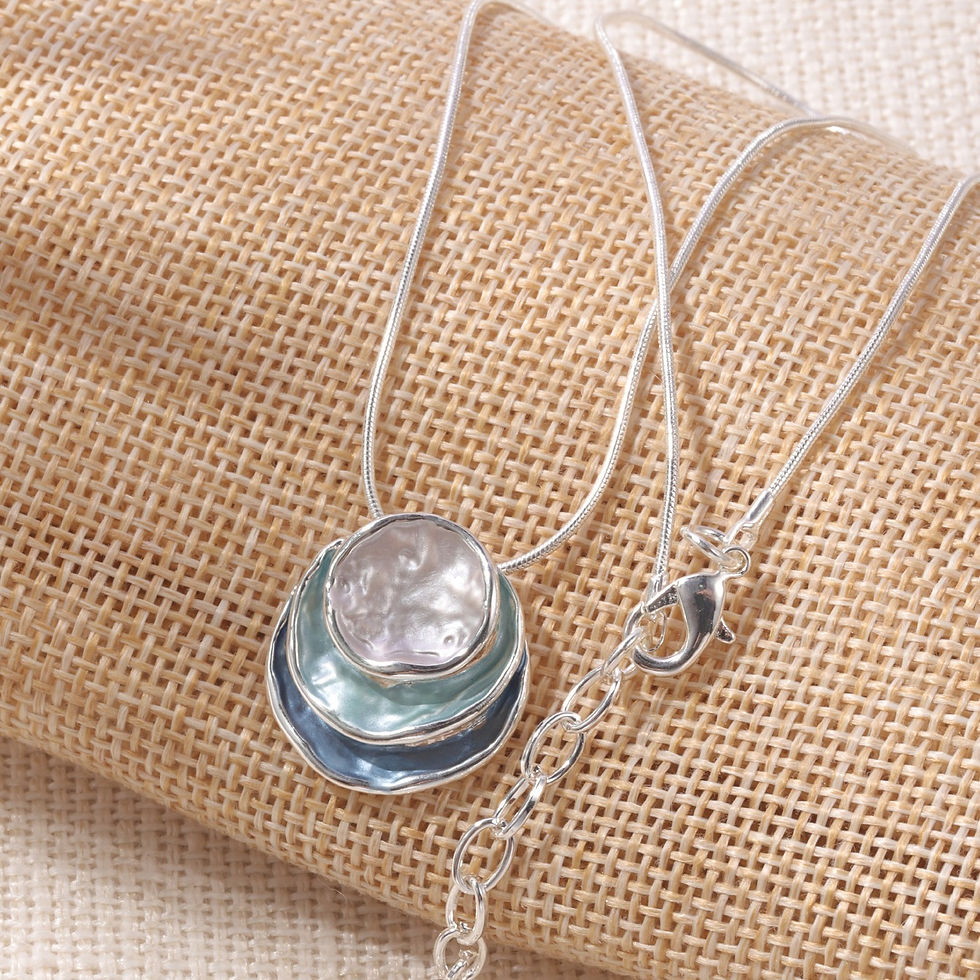 Thumbnail: 1pc Elegant Blue Enamel Pendant Necklace for Men - Zinc Alloy with Golden Accent
