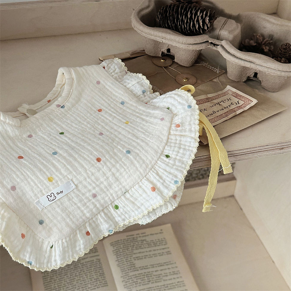 Thumbnail: INS Style Baby Feeding Drool Bib Ruffle Floral Infants Lace Saliva Towel Soft Co