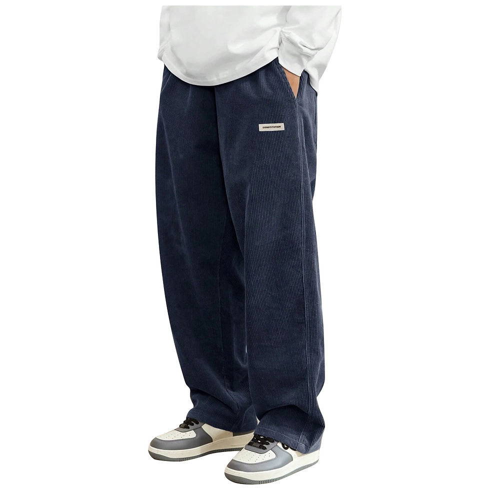 Thumbnail: Corduroy Pants Men Clothing Sweatpants Loose-Fit Casual Pants Man Baggy Hosen Re