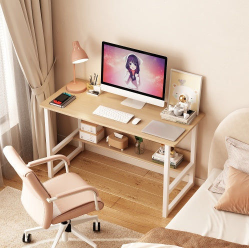 Thumbnail: Wooden Computer Desk With Storage Rack