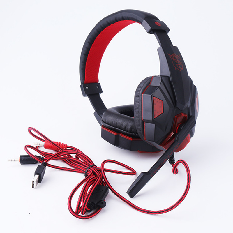 Bass Gaming Headset with Mic Over-Ear Headphones Stereo Sound Gamer Headphone Vi