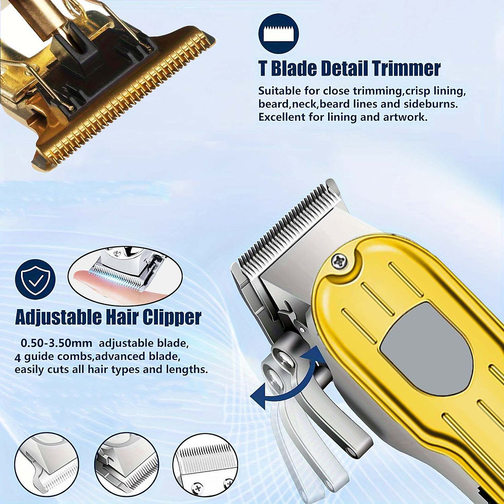 Thumbnail: Professional Hair Clipper and Trimmer Set Men Electric Razor Shavers Beard Trimm
