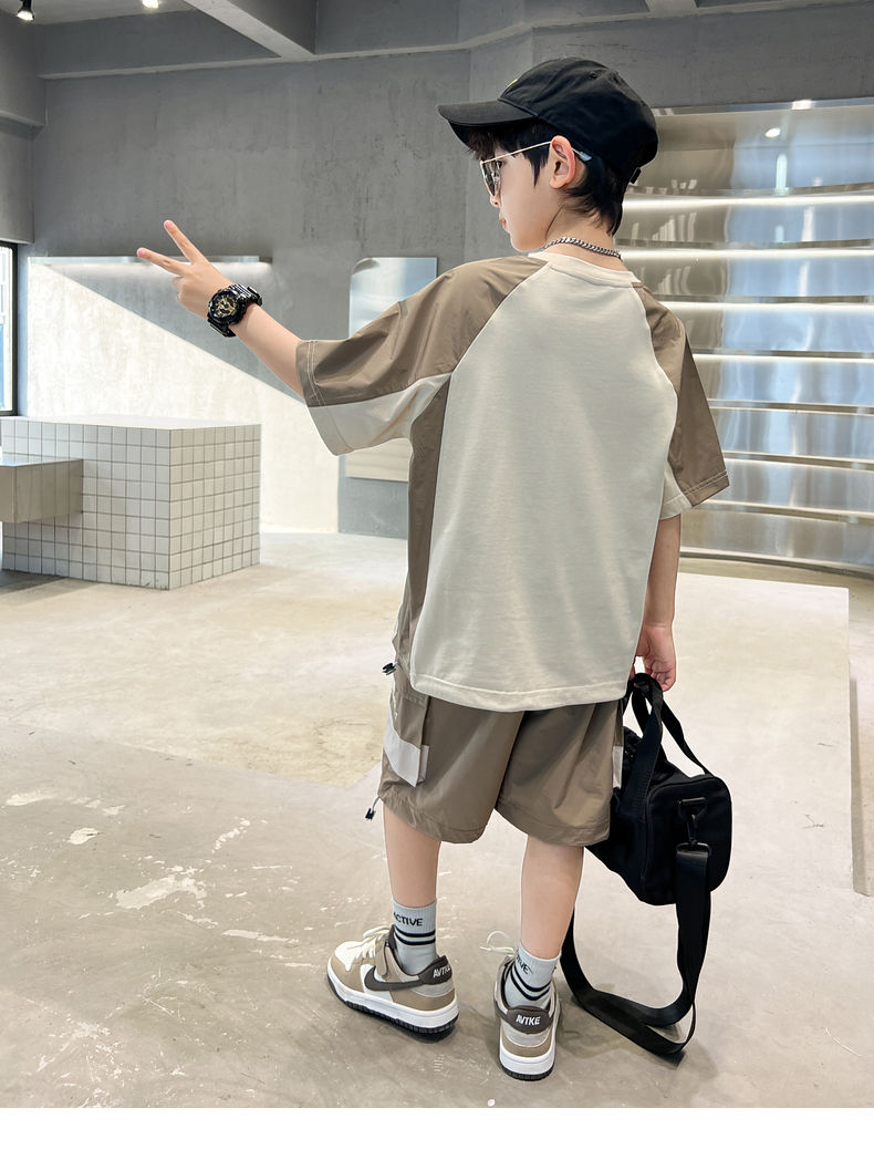 Thumbnail: Kids Clothing Sets For Boys Fashion Short Sleeve T Shirts Shorts 2pcs Tracksuits