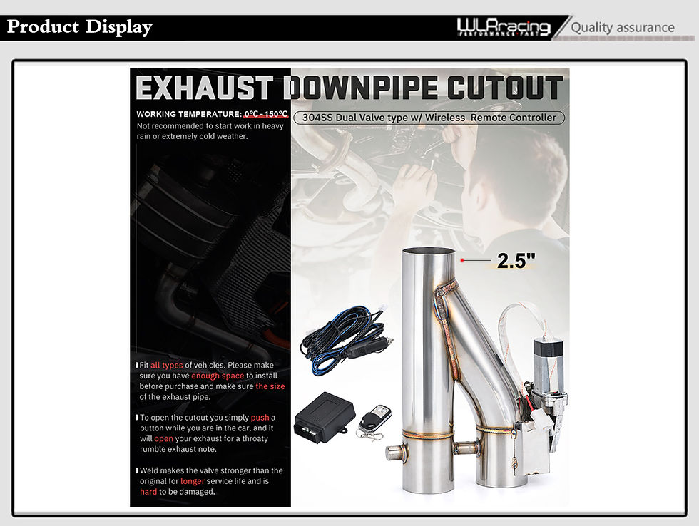 Thumbnail: Universal Stainless Steel 304 2.0" 2.25" 2.5" 3" Dual-Valve Electric Exhaust Dow