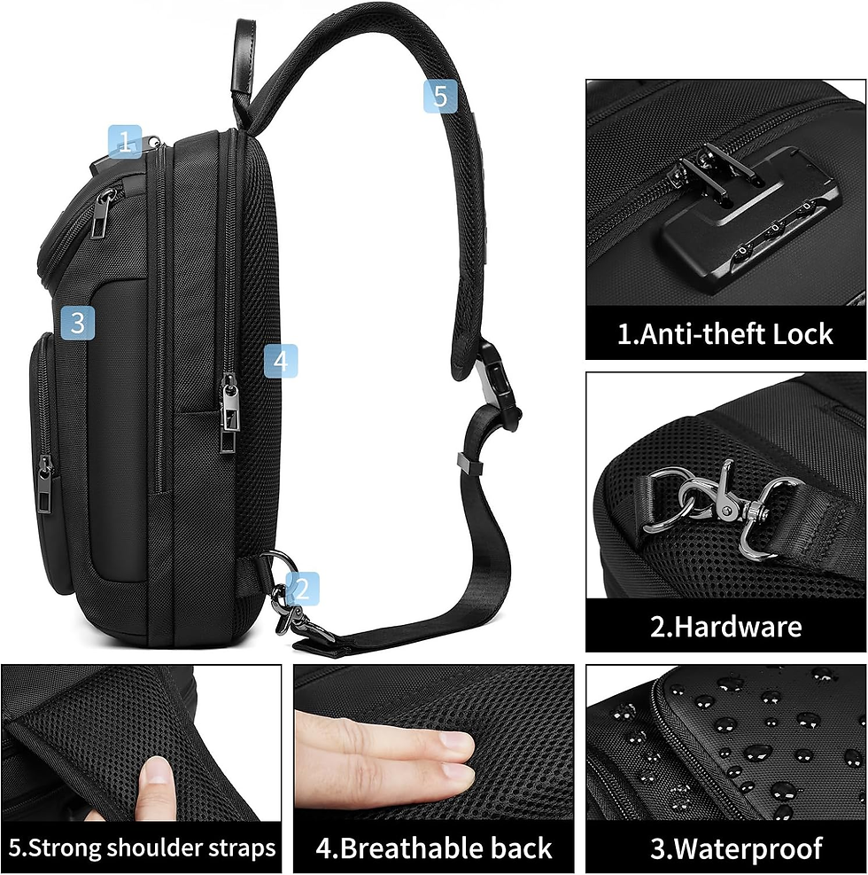 Thumbnail: Umydeal Sling Backpack Sling Bag Crossbody Backpack Shoulder Casual Daypack Ruck