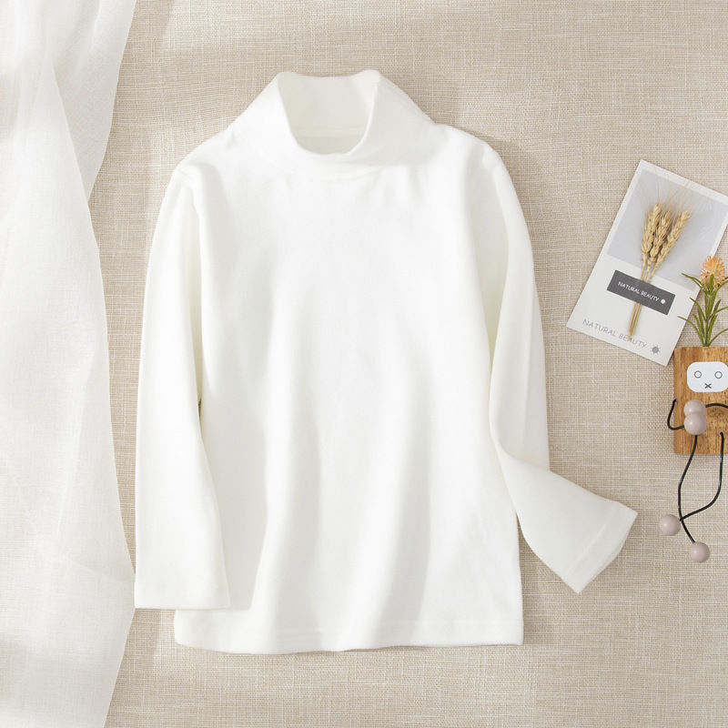 Thumbnail: Children's Clothing Boys Girls Winter Thermal T-shirts Turtleneck Solid Long Sle